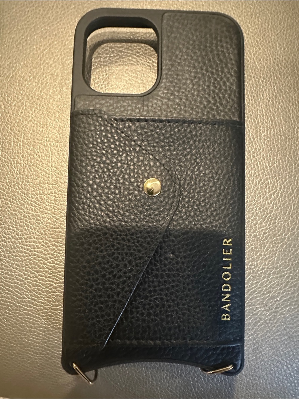 Bandolier Black Leather BANDOLIER Card Case iPhone 14 PRO MAX  | NO STRAP